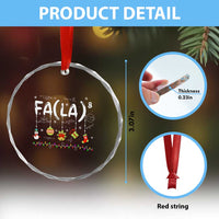 Funny Crystal Glass Ornament FA (LA)8 Funny Xmas Santa Fa La Math Teacher Student TS10