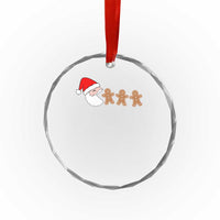 Funny Crystal Glass Ornament Santa Eating Gingerbread Men Gamer Men Women Kids TS10