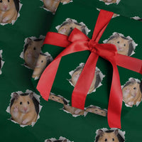 Funny Curious Hamster Peeking Through A Cracked Wall Meme Wrapping Paper Roll