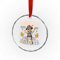 Funny Cute Boy Lederhosen Oktoberfest Crystal Glass Ornament Lederhosn I Bin Nur Zum Feiern Da Party TS02