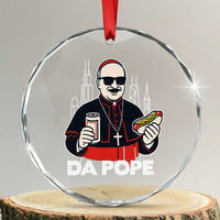 Funny Da Pope Chicago Hot Dog Crystal Glass Ornament 267th Pope Leo XIV - Wonder Print Shop