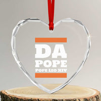 Funny Da Pope From America Chicago Pope Leo XIV Heart Crystal Glass Ornament - Wonder Print Shop