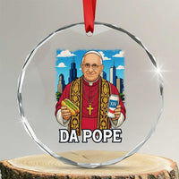 Funny Da Pope Leo XIV Crystal Glass Ornament 267th Pope Chicago Hot Dog and Beer TS02