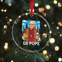 Funny Da Pope Leo XIV Crystal Glass Ornament 267th Pope Chicago Hot Dog and Beer TS02