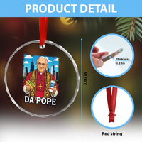 Funny Da Pope Leo XIV Crystal Glass Ornament 267th Pope Chicago Hot Dog and Beer TS02
