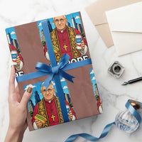 Funny Da Pope Leo XIV Wrapping Paper Roll 267th Pope Chicago Hot Dog and Beer - Wonder Print Shop