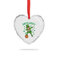 Funny Dabbing Leprechaun St Patricks Day Heart Crystal Glass Ornament Days Lucky