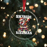 Funny Dabbing Santa Rizz Xmas Crystal Glass Ornament Skibidi Rizzmas Xmas Lights TS02