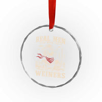 Funny Dachshund Cowboy Crystal Glass Ornament Real Men Play With Their Weiners - Wonder Print Shop