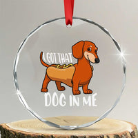 Funny Dachshund Crystal Glass Ornament I Got That Dog In Me Wiener Sausage Hotdog Meme TS02