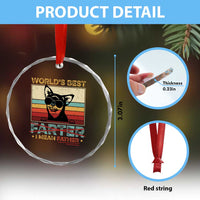 Funny Dad Dog Crystal Glass Ornament Fathers Day World's Best Farter I Mean Father TS10