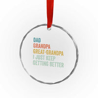 Funny Dad Great Grandpa Crystal Glass Ornament Retro Fathers Day TS10
