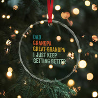 Funny Dad Great Grandpa Crystal Glass Ornament Retro Fathers Day TS10