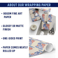 Funny Democracy Is Dying But Hey Nice Fireworks Wrapping Paper Roll Statue of Liberty Patriotic 4th of July American Flag - Wonder Print Shop