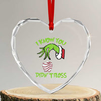 Funny Dental Christmas Heart Crystal Glass Ornament I Know You Didnt Floss Dentist Holiday Humor - Wonder Print Shop