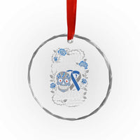 Funny Diabetes Type 1 Awareness Crystal Glass Ornament Dead Pancreas Society Sugar Skull - Wonder Print Shop