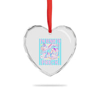 Funny Dinosaur First Day of School Pre-k Kindergarten Heart Crystal Glass Ornament I'm Ready To Pre K