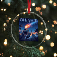 Funny Dinosaur Meteorite Crystal Glass Ornament Astronomy Lover Gift