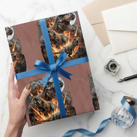 Funny Dinosaur Meteorite Strike Wrapping Paper Roll Epic Paleontology Gift