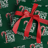 Funny Dirty Christmas Wrapping Paper Roll It's Not Going To Lick Itself Adult Humor Cringe Candy Cane - Wonder Print Shop