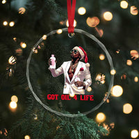 Funny Dirty Hiphop Xmas Crystal Glass Ornament Got Oil 4 Life Diddy Party TS09