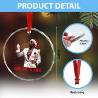 Funny Dirty Hiphop Xmas Crystal Glass Ornament Got Oil 4 Life Diddy Party TS09