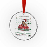 Funny Dirty Santa Diddy Christmas Crystal Glass Ornament Ain't Nothin' But A Christmas Party Santa - Wonder Print Shop