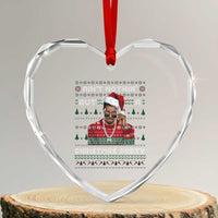 Funny Dirty Santa Diddy Christmas Heart Crystal Glass Ornament Ain't Nothin' But A Christmas Party Santa - Wonder Print Shop