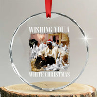 Funny Dirty Santa Diddy Xmas Crystal Glass Ornament Wishing You A White Xmas Santa Hat TS11