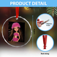 Funny Disgusting Doll Face Meme Crystal Glass Ornament Expression Hilarious Sarcastic
