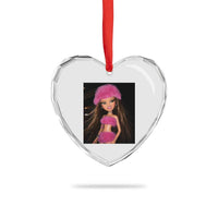 Funny Disgusting Doll Face Meme Heart Crystal Glass Ornament Expression Hilarious Sarcastic
