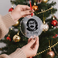 Funny Do It Lady Crystal Glass Ornament Mustache Guy Meme Parody - Wonder Print Shop