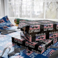 Funny D.O.G.E Patriotic 2025 Wrapping Paper Roll In Big Balls We Trust American Flag - Wonder Print Shop