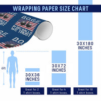 Funny D.O.G.E Patriotic 2025 Wrapping Paper Roll In Big Balls We Trust American Flag - Wonder Print Shop