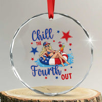 Funny Doll Face Meme 4th Of July Crystal Glass Ornament Chill The Fourth Out