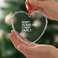 Funny Dont Scare Me I Fart Easily Heart Crystal Glass Ornament Humor Hilarious - Wonder Print Shop