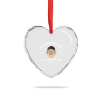 Funny Doug's Winter Party Heart Crystal Glass Ornament February 18th 4pm Until The Cops Arrive - Wonder Print Shop