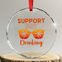 Funny Drinking Crystal Glass Ornament Support Day Drinking Summer Beach Vacation TS10