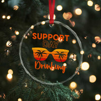 Funny Drinking Crystal Glass Ornament Support Day Drinking Summer Beach Vacation TS10