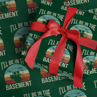 Funny Drummer Wrapping Paper Roll Drum Set Drumming Lovers I'll Be In The Basement - Wonder Print Shop