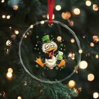 Funny Drunk Irish Duck Crystal Glass Ornament St Patricks Day Gift