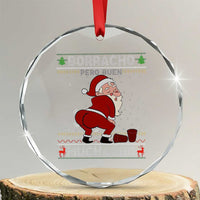 Funny Drunk Mexican Santa Crystal Glass Ornament Borracho Pero Buen Muchacho Good Guy in Spanish TS02