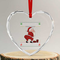 Funny Drunk Mexican Santa Heart Crystal Glass Ornament Borracho Pero Buen Muchacho Good Guy in Spanish - Wonder Print Shop