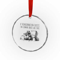 Funny Drunk Raccoon Crystal Glass Ornament Trashed Panda Meme - Wonder Print Shop