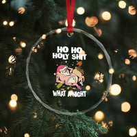 Funny Drunk Santa Crystal Glass Ornament Ho Ho Holy ornamentWhat A Night TS02
