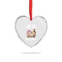 Funny Drunk Santa Heart Crystal Glass Ornament Ho Ho Holy ornamentWhat A Night - Wonder Print Shop