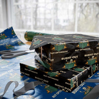 Funny Dumpster Fire Skeleton Wrapping Paper Roll Burn Out But Optimistic