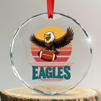 Funny Eagle Football Fan Crystal Glass Ornament Retro Vintage Style - Wonder Print Shop