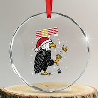 Funny Eagle No Kings In America Christmas 2025 Crystal Glass Ornament - Wonder Print Shop