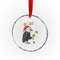Funny Eagle No Kings In America Christmas 2025 Crystal Glass Ornament - Wonder Print Shop